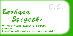 barbara szigethi business card